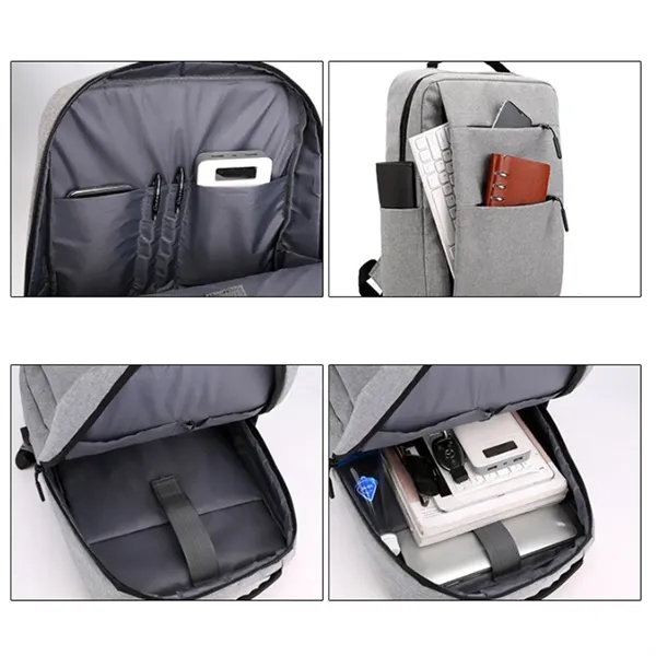 15.6 Inch Durable Backpack Laptop Bag w/ USB Charging Port - 15.6 Inch Durable Backpack Laptop Bag w/ USB Charging Port - Image 3 of 7