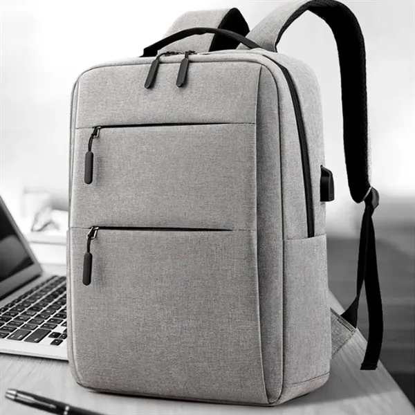 15.6 Inch Durable Backpack Laptop Bag w/ USB Charging Port - 15.6 Inch Durable Backpack Laptop Bag w/ USB Charging Port - Image 6 of 7