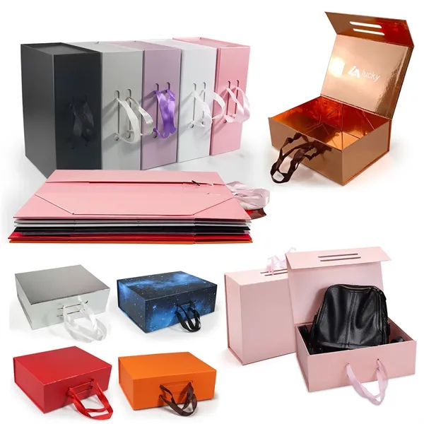 Magnetic Folding Gift Shoe Bra Box With Handle - Magnetic Folding Gift Shoe Bra Box With Handle - Image 0 of 3