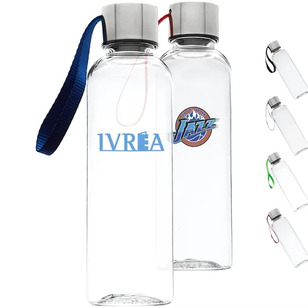 17 oz Transparent Genie Plastic Sports Water Bottle w/ Strap - 17 oz Transparent Genie Plastic Sports Water Bottle w/ Strap - Image 0 of 6