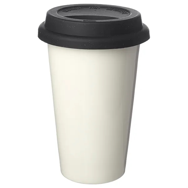 11 oz. Double Wall Ceramic Custom Tumblers W/ Lid - 11 oz. Double Wall Ceramic Custom Tumblers W/ Lid - Image 2 of 7