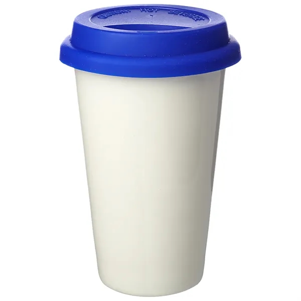 11 oz. Double Wall Ceramic Custom Tumblers W/ Lid - 11 oz. Double Wall Ceramic Custom Tumblers W/ Lid - Image 3 of 7