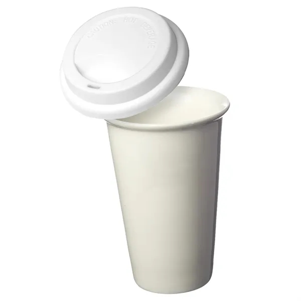 11 oz. Double Wall Ceramic Custom Tumblers W/ Lid - 11 oz. Double Wall Ceramic Custom Tumblers W/ Lid - Image 1 of 7