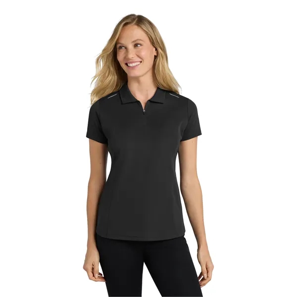 Port Authority Women's Pinpoint Mesh Zip Polo. - Port Authority Women's Pinpoint Mesh Zip Polo. - Image 5 of 19