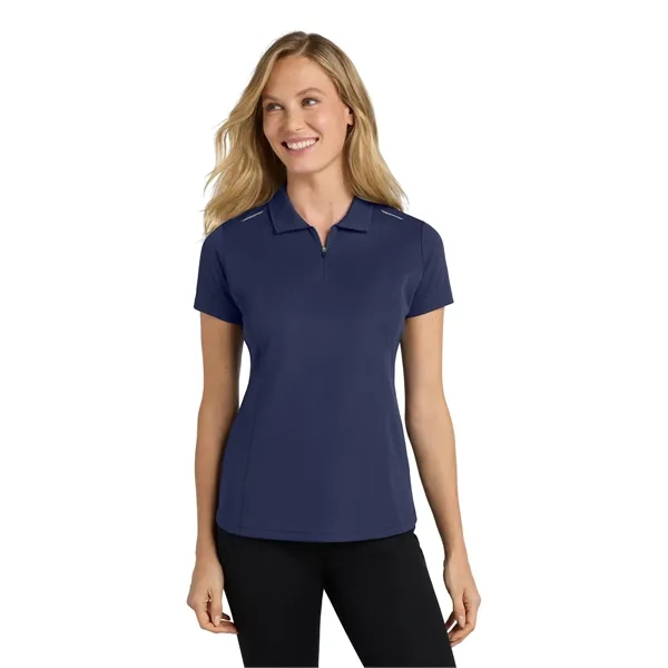Port Authority Women's Pinpoint Mesh Zip Polo. - Port Authority Women's Pinpoint Mesh Zip Polo. - Image 10 of 19