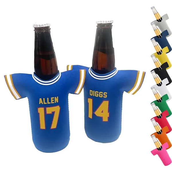 12 oz. Neoprene R-Neck T-SHIRT Collapsible Bottle Cooler - 12 oz. Neoprene R-Neck T-SHIRT Collapsible Bottle Cooler - Image 0 of 11