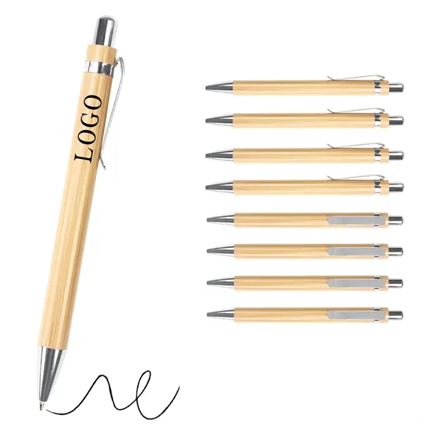 Retractable Bamboo Ballpoint Pen - Retractable Bamboo Ballpoint Pen - Image 0 of 4