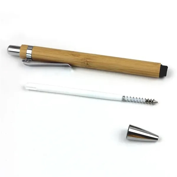 Retractable Bamboo Ballpoint Pen - Retractable Bamboo Ballpoint Pen - Image 3 of 4