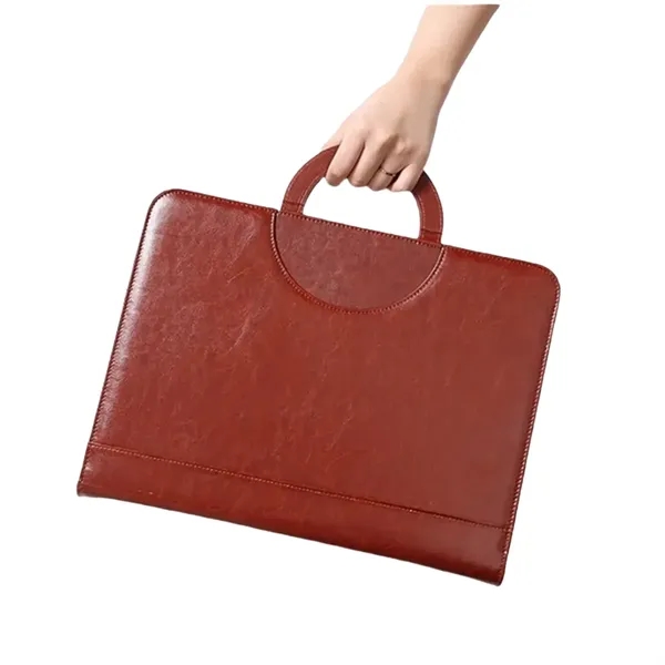 A4 Tote PU Leather Portfolio with Calculator & Clipboard - A4 Tote PU Leather Portfolio with Calculator & Clipboard - Image 1 of 3