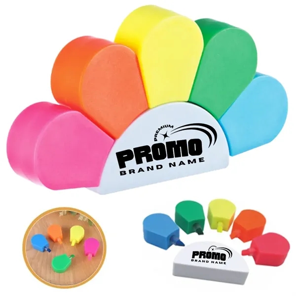 5 in 1 Flower Watercolor Fluorescent Pen Petals Highlighters - 5 in 1 Flower Watercolor Fluorescent Pen Petals Highlighters - Image 0 of 4