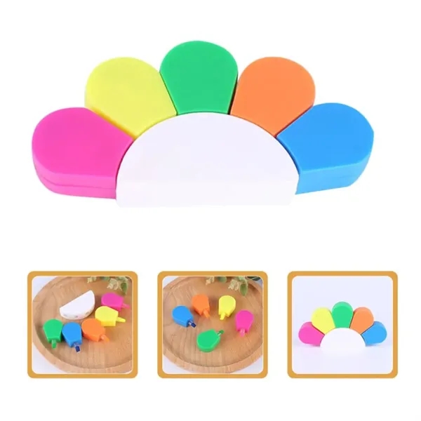 5 in 1 Flower Watercolor Fluorescent Pen Petals Highlighters - 5 in 1 Flower Watercolor Fluorescent Pen Petals Highlighters - Image 2 of 4