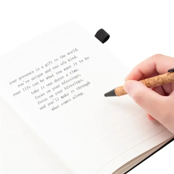 Eco Friendly Cork Gift Soft Wood Notebook Set with Pen - Eco Friendly Cork Gift Soft Wood Notebook Set with Pen - Image 3 of 5