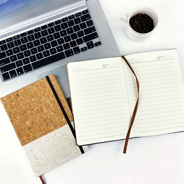 Eco Friendly Cork Gift Soft Wood Notebook Set with Pen - Eco Friendly Cork Gift Soft Wood Notebook Set with Pen - Image 4 of 5