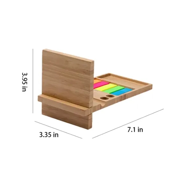 Bamboo Phone Stand Organizer with Sticky Notes Set - Bamboo Phone Stand Organizer with Sticky Notes Set - Image 1 of 4