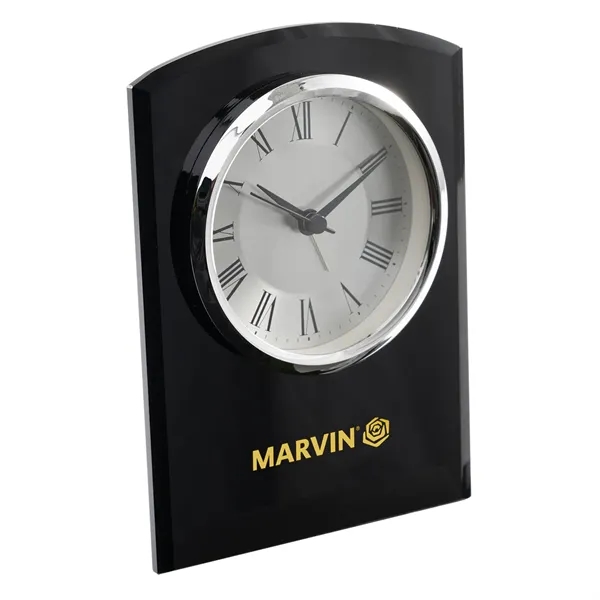 Self-Standing Black Glass Desk Clock - Self-Standing Black Glass Desk Clock - Image 2 of 2