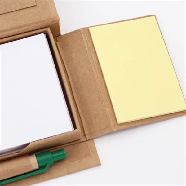 Eco Sticky Note Set with Pen and Ruler Cover - Eco Sticky Note Set with Pen and Ruler Cover - Image 3 of 5