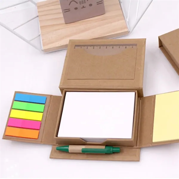 Eco Sticky Note Set with Pen and Ruler Cover - Eco Sticky Note Set with Pen and Ruler Cover - Image 4 of 5