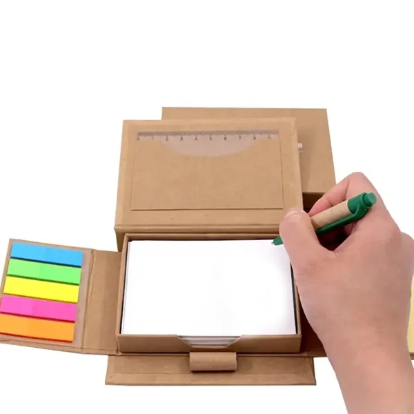 Eco Sticky Note Set with Pen and Ruler Cover - Eco Sticky Note Set with Pen and Ruler Cover - Image 5 of 5