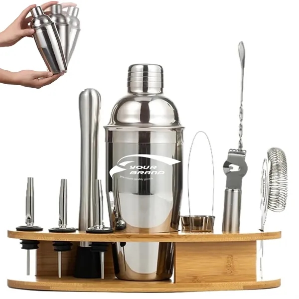 11pcs Stainless Steel Cocktail Shaker Set Bartender Kit - 11pcs Stainless Steel Cocktail Shaker Set Bartender Kit - Image 0 of 5