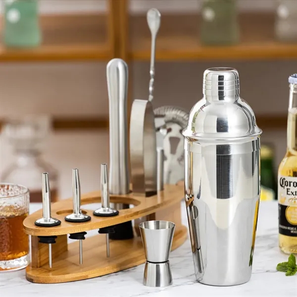11pcs Stainless Steel Cocktail Shaker Set Bartender Kit - 11pcs Stainless Steel Cocktail Shaker Set Bartender Kit - Image 4 of 5
