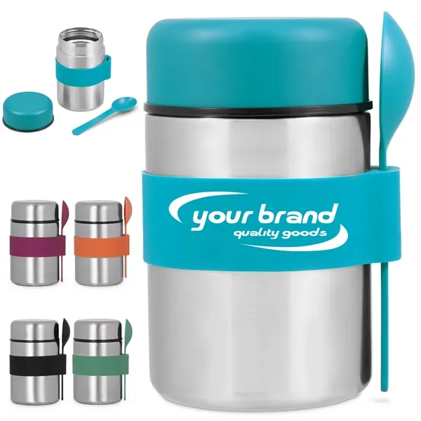 13oz. Width Mouth Thermo w/ Spoon - 13oz. Width Mouth Thermo w/ Spoon - Image 0 of 5