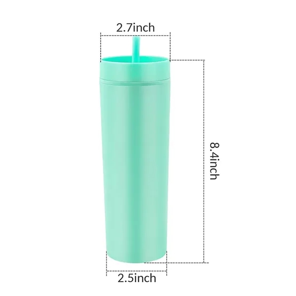 16 oz. Portable Outdoor Double Layer Cup w/ Lid&Straw - 16 oz. Portable Outdoor Double Layer Cup w/ Lid&Straw - Image 1 of 6