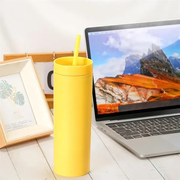 16 oz. Portable Outdoor Double Layer Cup w/ Lid&Straw - 16 oz. Portable Outdoor Double Layer Cup w/ Lid&Straw - Image 6 of 6