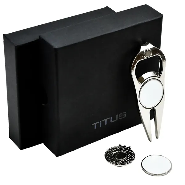 TiTUS® 3-in-1 Golf Tool Set - Divot Tool, Ball Marker & Cap - TiTUS® 3-in-1 Golf Tool Set - Divot Tool, Ball Marker & Cap - Image 5 of 6