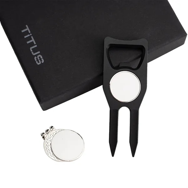 TiTUS® Golf Tool Set -Divot Tool, Ball Marker & Cap Clip - TiTUS® Golf Tool Set -Divot Tool, Ball Marker & Cap Clip - Image 3 of 4