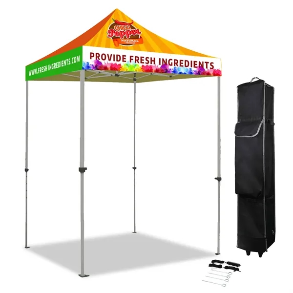 5' x 5' Heavy Duty Pop Up Tent w/ Dye Sublimation Canopy - 5' x 5' Heavy Duty Pop Up Tent w/ Dye Sublimation Canopy - Image 0 of 1