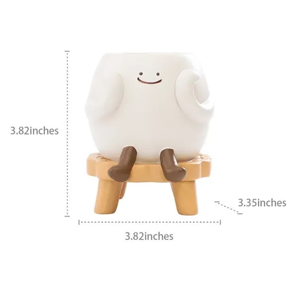 Cute Smile Resin Study Tool Pen Holders Planter Pots - Cute Smile Resin Study Tool Pen Holders Planter Pots - Image 1 of 6