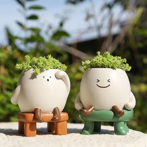 Cute Smile Resin Study Tool Pen Holders Planter Pots - Cute Smile Resin Study Tool Pen Holders Planter Pots - Image 2 of 6