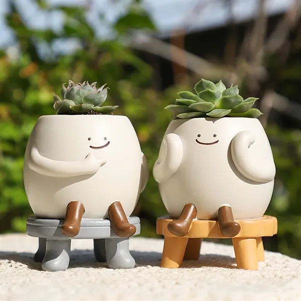 Cute Smile Resin Study Tool Pen Holders Planter Pots - Cute Smile Resin Study Tool Pen Holders Planter Pots - Image 3 of 6