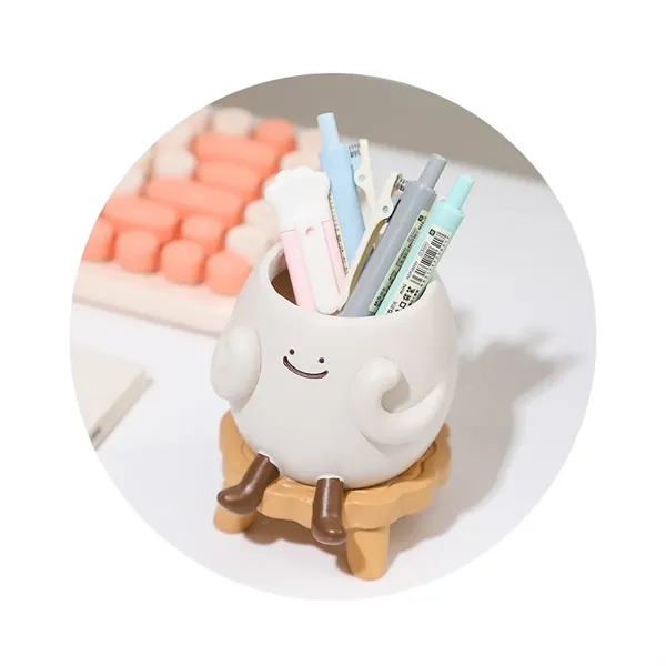 Cute Smile Resin Study Tool Pen Holders Planter Pots - Cute Smile Resin Study Tool Pen Holders Planter Pots - Image 4 of 6