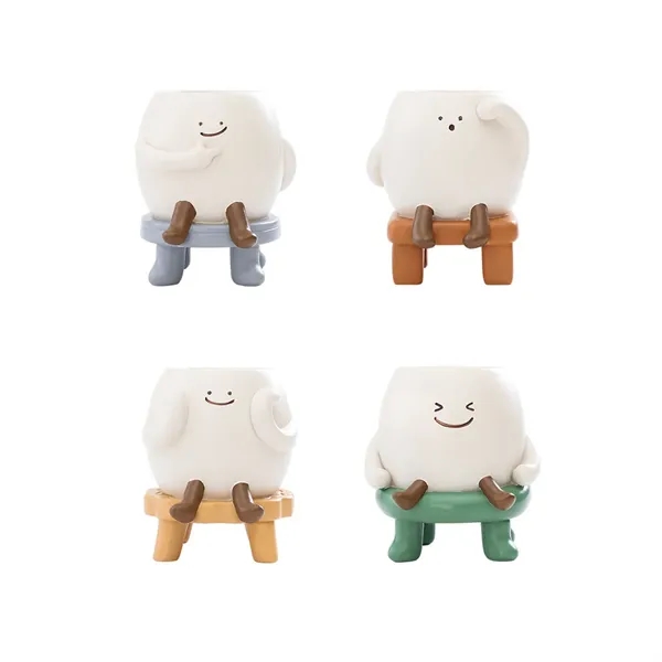 Cute Smile Resin Study Tool Pen Holders Planter Pots - Cute Smile Resin Study Tool Pen Holders Planter Pots - Image 6 of 6