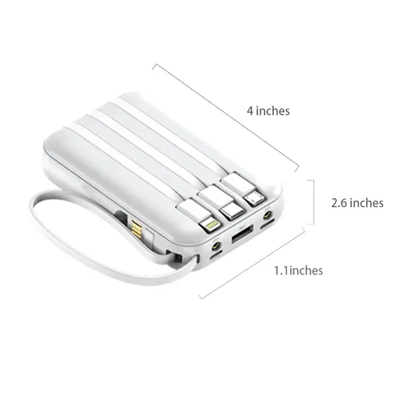 10000mAh Outdoor Mini Solar Power Banks with Built-in Cable - 10000mAh Outdoor Mini Solar Power Banks with Built-in Cable - Image 1 of 8