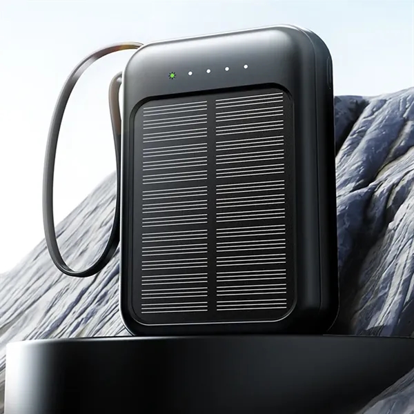10000mAh Outdoor Mini Solar Power Banks with Built-in Cable - 10000mAh Outdoor Mini Solar Power Banks with Built-in Cable - Image 2 of 8