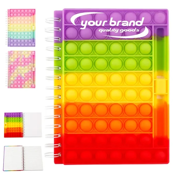 Spiral Bubble Push Pop Fidget Silicon Toy Notebook - Spiral Bubble Push Pop Fidget Silicon Toy Notebook - Image 0 of 4