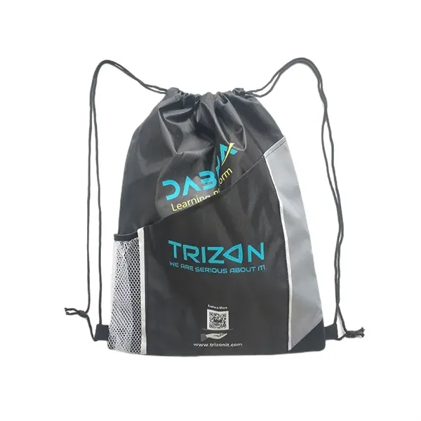 Cinch Bag with Mesh Pocket - Cinch Bag with Mesh Pocket - Image 6 of 8