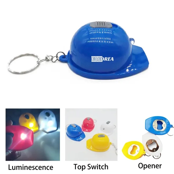 Multifunctional Helmet Lighting Keychain with Opener - Multifunctional Helmet Lighting Keychain with Opener - Image 0 of 5