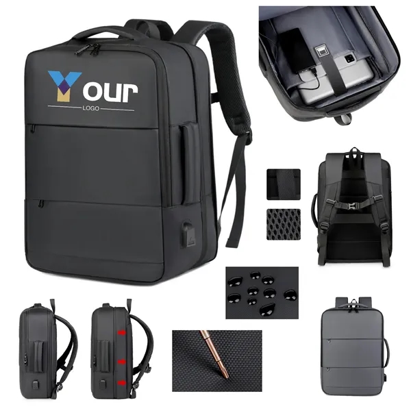 Explandable 15.6in Laptop Backpack with USB Charging Port