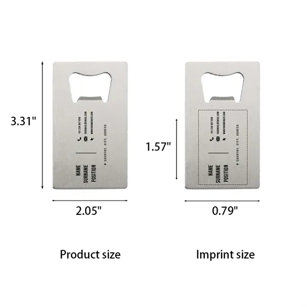 Stainless Steel Beer Bottle Opener Business Card - Stainless Steel Beer Bottle Opener Business Card - Image 2 of 9