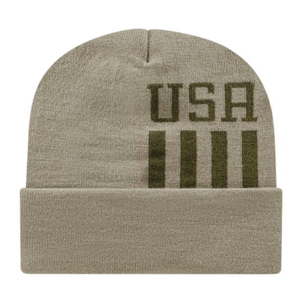 Custom Patriotic Knit Cap with Cuff