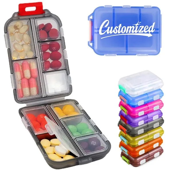 10-Compartment Pill Box with 147 Medication Label Stickers - 10-Compartment Pill Box with 147 Medication Label Stickers - Image 0 of 6