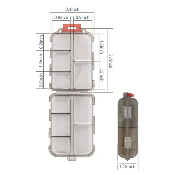 10-Compartment Pill Box with 147 Medication Label Stickers - 10-Compartment Pill Box with 147 Medication Label Stickers - Image 1 of 6