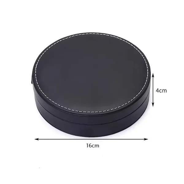 4-Piece Wine Tool Gift Set in Round Leather Case - 4-Piece Wine Tool Gift Set in Round Leather Case - Image 1 of 7