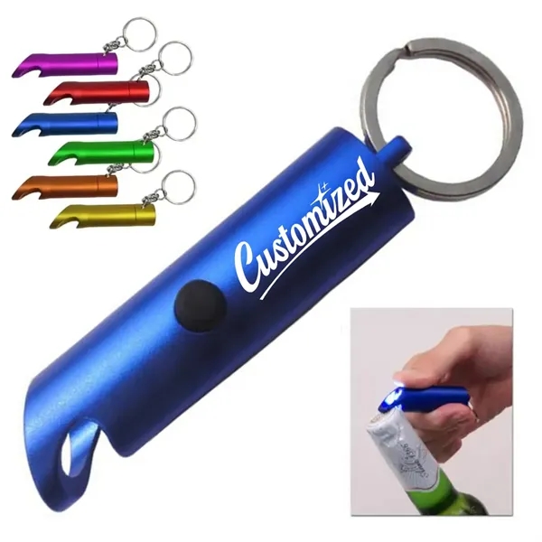 Aluminum LED Bottle Opener Keychain with Custom Logo - Aluminum LED Bottle Opener Keychain with Custom Logo - Image 0 of 4