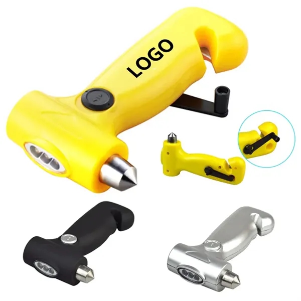Safety Hammer w/ Dynamo Light and Cutter - Safety Hammer w/ Dynamo Light and Cutter - Image 0 of 3