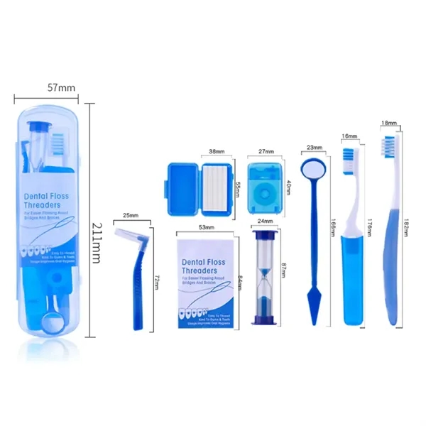 Orthodontic Oral Care Kit 8 Piece Set with Brush Floss - Orthodontic Oral Care Kit 8 Piece Set with Brush Floss - Image 1 of 6