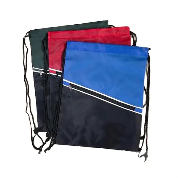 Two-Tone Poly Drawstring Backpack - Two-Tone Poly Drawstring Backpack - Image 1 of 3